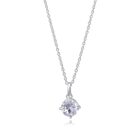COLLAR VICEROY TOPACIO BLANCO ACERO CHAPADO PLATA PIED NAT SRA FSN                                  
